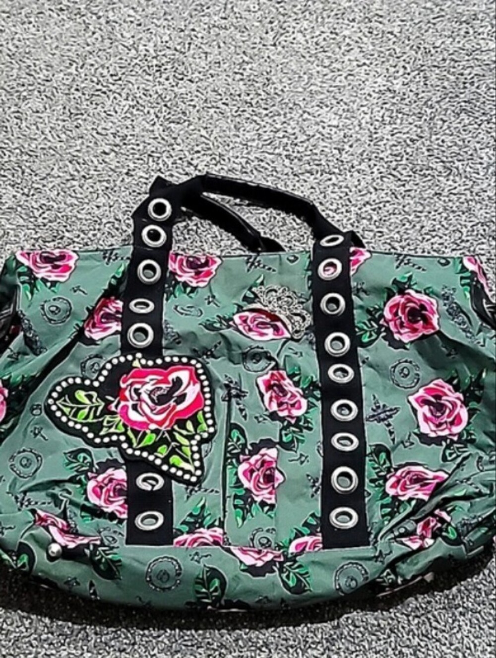 Betsy Johnson- Vintage Floral Rose  & Jeweled Shoulder Bag 🌷💚